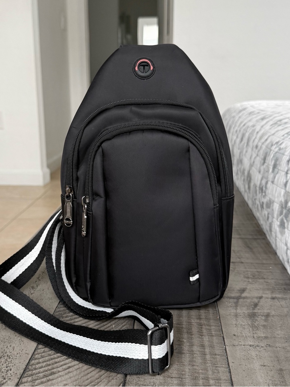 Westend Black Nylon Crossbody Shoulder Unisex Sling Gym Bag